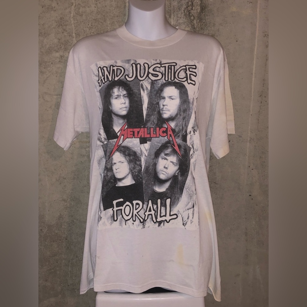 1988’ METALLICA TEE- “AND JUSTICE FOR ALL” SIZE XL - SPRING FORD- 21”ptp x 28”